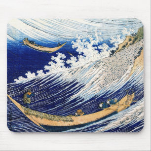 北斎 het Oceaan Japanse Fijne Art. van Golven Muismat