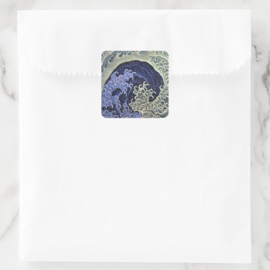 北 斎 波, 北 Hokusai Wave, Hokusai Vierkante Sticker (Tas)