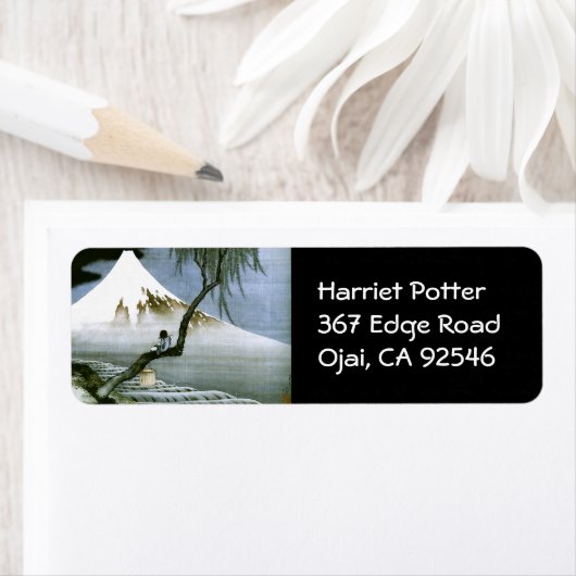 北 斎 Boy & Mt Fuji Fine Art Etiket (Insitu)