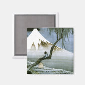 北 斎 Boy & Mt Fuji Fine Art Magneet (Voorkant / Achterkant)