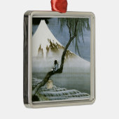 北 斎 Boy & Mt Fuji Fine Art Metalen Ornament (Rechts)