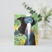 北 斎 Hokusai Amida Waterfall Fine Art Briefkaart (Staand voorkant)