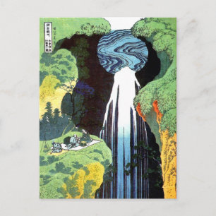 北 斎 Hokusai Amida Waterfall Fine Art Briefkaart
