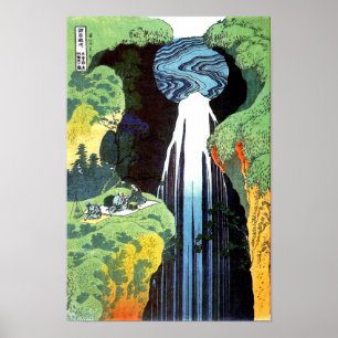 北 斎 Hokusai Amida Waterfall Fine Art Poster