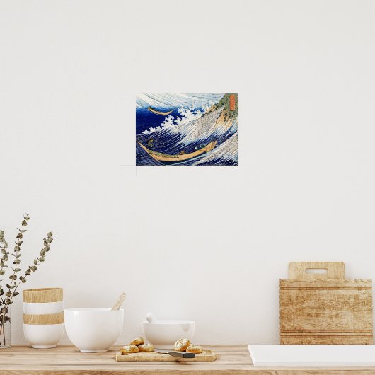 北 斎 Hokusai Ocean Waves Poster (Keuken)