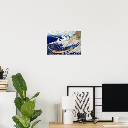 北 斎 Hokusai Ocean Waves Poster (Thuiskantoor)