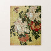 北 斎 Hokusai Peonies & Butterflies Fine Art Legpuzzel (Verticaal)