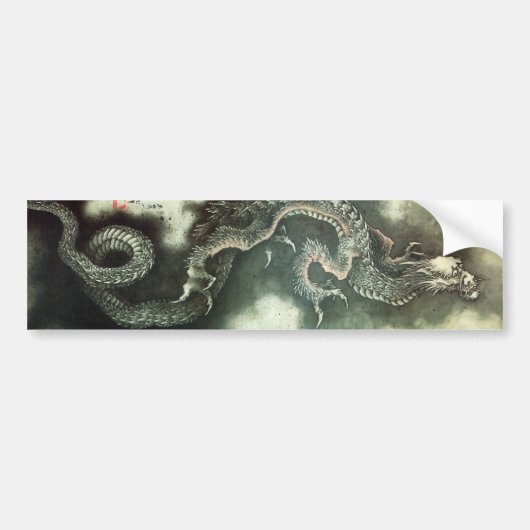 北 龍, 北 斎 Hokusai Dragon, Hokusai, Art Bumpersticker (Voorkant)