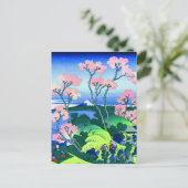 北 Goten-Yama Hill Hokusai Cherry Blossom Fine Art Briefkaart (Staand voorkant)