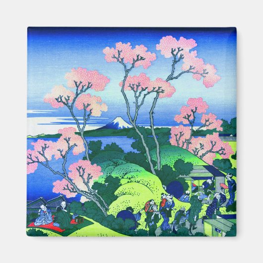 北 Goten-Yama Hill Hokusai Cherry Blossom Fine Art Magneet (Voorkant)