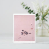 双 雀, 栖 Paar van de Sparrow, Seihō, Japanse Kunst Briefkaart (Staand voorkant)