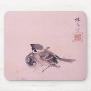 双 雀, 栖 Paar van de Sparrow, Seihō, Japanse Kunst Muismat