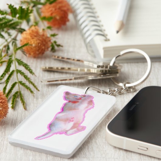 可愛い猫 子猫の頃[When the cat 'kawaii' was a kitten.] Sleutelhanger (Voorkant Rechts)