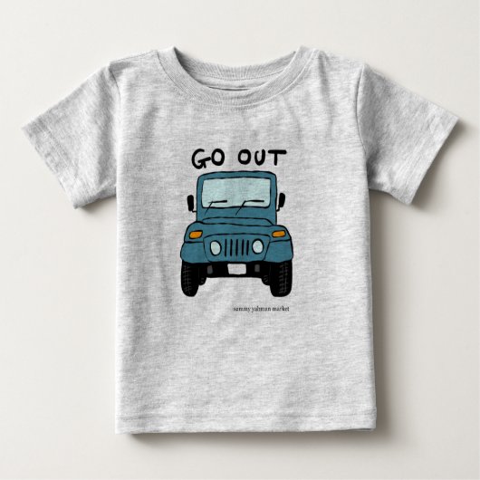 可愛い車のベビーTシャツ (Voorkant)