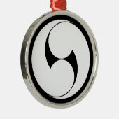 右 つ 巴 (地 抜 き) METALEN ORNAMENT (Rechts)