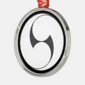 右 つ 巴 (地 抜 き) METALEN ORNAMENT (Links)