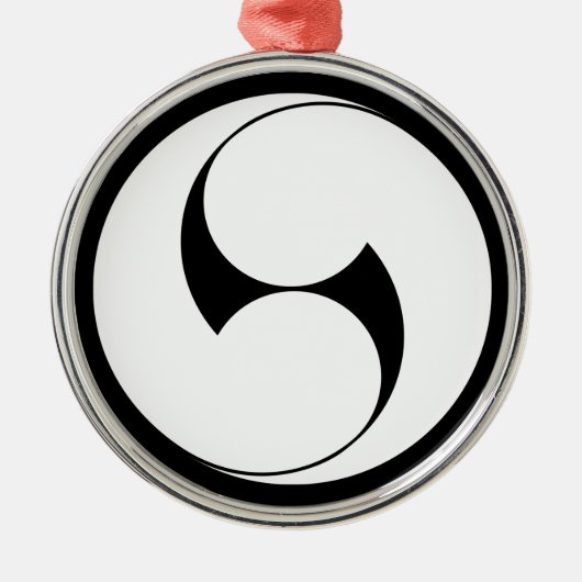 右 つ 巴 (地 抜 き) METALEN ORNAMENT (Voorkant)