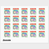 合格祈願PeRoPuuu Vierkante Sticker (Vel)