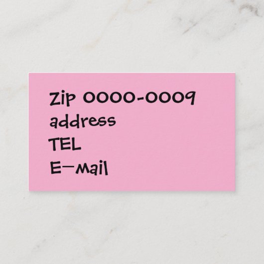 名刺 おいしいものしかかけない VISITEKAARTJE (Achterkant)