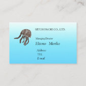 名刺　クラゲのイラスト入り、自然保護 名刺 VISITEKAARTJE (Achterkant)