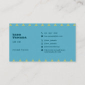 名刺 Triangle Cat 猫 トライアングル / 水色 Business Card Visitekaartje (Achterkant)