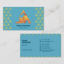 名刺 Triangle Cat 猫 トライアングル / 水色 Business Card Visitekaartje