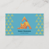 名刺 Triangle Cat 猫 トライアングル / 水色 Business Card Visitekaartje (Voorkant)