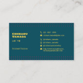 名刺 Triangle Cat 猫 ドット / グリーン Business Card Visitekaartje (Achterkant)