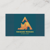 名刺 Triangle Cat 猫 ドット / グリーン Business Card Visitekaartje (Voorkant)