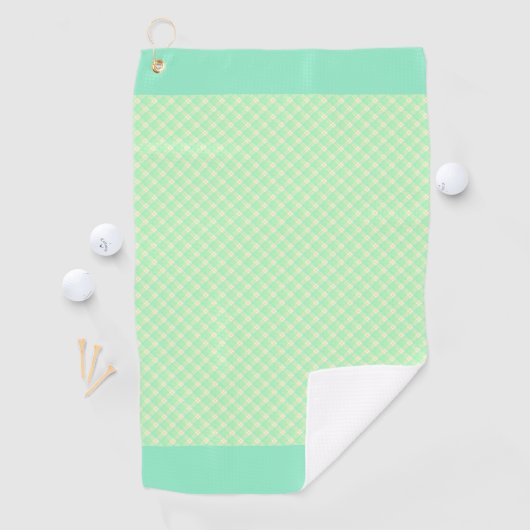 名前 カスタム タータンチェック(ミントグリーン) ゴルフタオル GOLFHANDDOEK (Insitu)