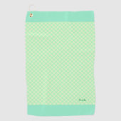 名前 カスタム タータンチェック(ミントグリーン) ゴルフタオル GOLFHANDDOEK (Voorkant)
