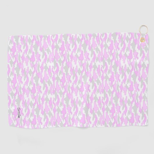 名前　カスタム　迷彩（ピンク）ゴルフタオル GOLFHANDDOEK (Horizontaal)