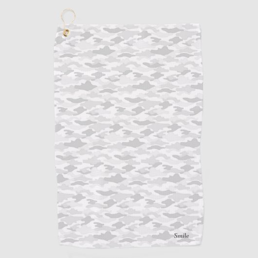名前 カスタム 迷彩(ホワイト) ゴルフタオル GOLFHANDDOEK (Voorkant)