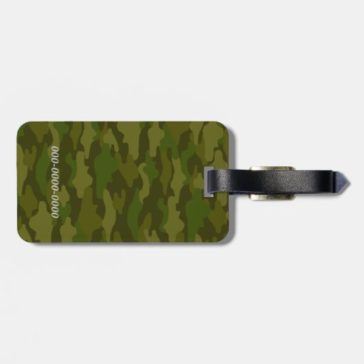 名前　電話番号　カスタム　迷彩（カーキ）         ラゲッジタグ BAGAGELABEL (Achterkant horizontaal)