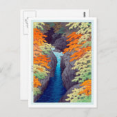 吾 妻 峡, Azuma Gorge, Hasui Kawase, Woodcut Briefkaart (Voorkant / Achterkant)