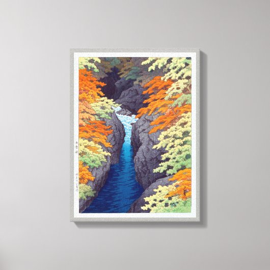 吾 妻 峡, Azuma Gorge, Hasui Kawase, Woodcut Canvas Afdruk (Voorkant)