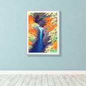 吾 妻 峡, Azuma Gorge, Hasui Kawase, Woodcut Canvas Afdruk (Insitu (Houten vloer))