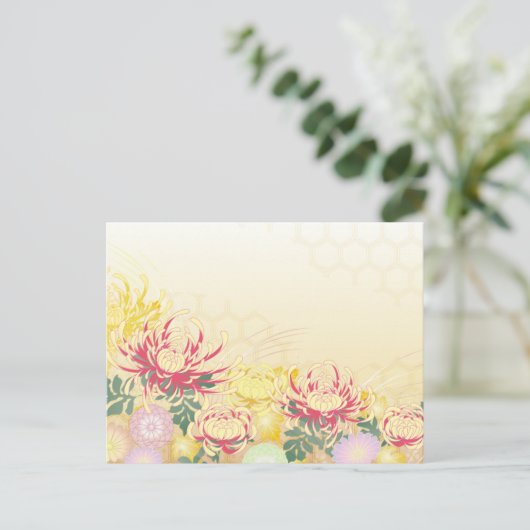 和の美しさを届ける*菊のポストカード BRIEFKAART (Staand voorkant)