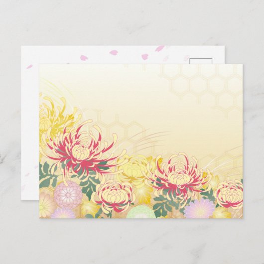 和の美しさを届ける*菊のポストカード BRIEFKAART (Voorkant / Achterkant)
