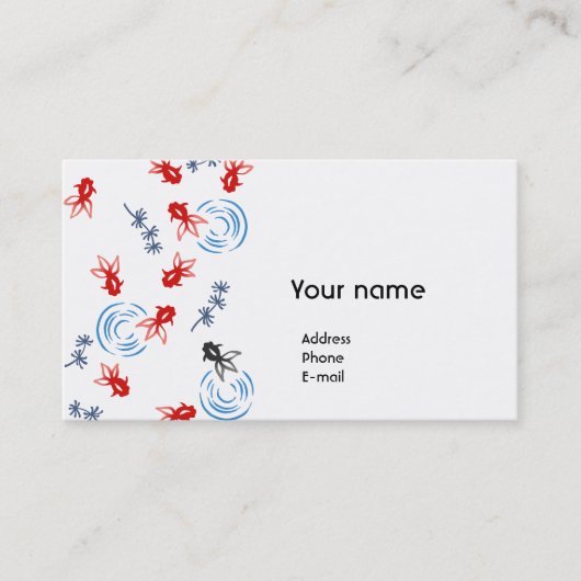 【和柄金魚】Goldfishes of Japanese pattern Visitekaartje (Voorkant)