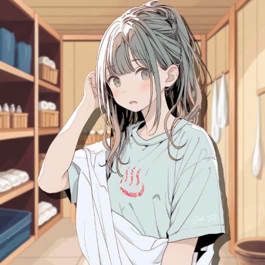 和柄銭湯マークTシャツ｜Nihon SENTO T-Shirt 寿司娘 GenerativeAI