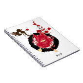 和風 日本の梅とキツネのお面 筆記帳 NOTITIEBOEK (Rechterzijde)