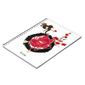 和風 日本の梅とキツネのお面 筆記帳 NOTITIEBOEK (Linkerzijde)