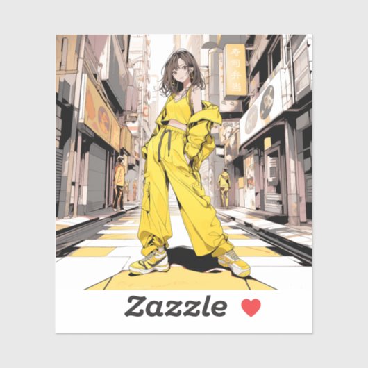 商店街JKシール|寿司娘 Seal GenerativeAI Sticker (Vel)