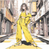 商店街JKシール|寿司娘 Seal GenerativeAI Sticker (Voorkant)