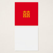 囍 Chinees Dubbelgeluk: Wedden 婚 Verloving Vierkante Visitekaartjes (Voorkant /achterkant)