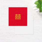 囍 Chinees Dubbelgeluk: Wedden 婚 Verloving Vierkante Visitekaartjes (Bureau)