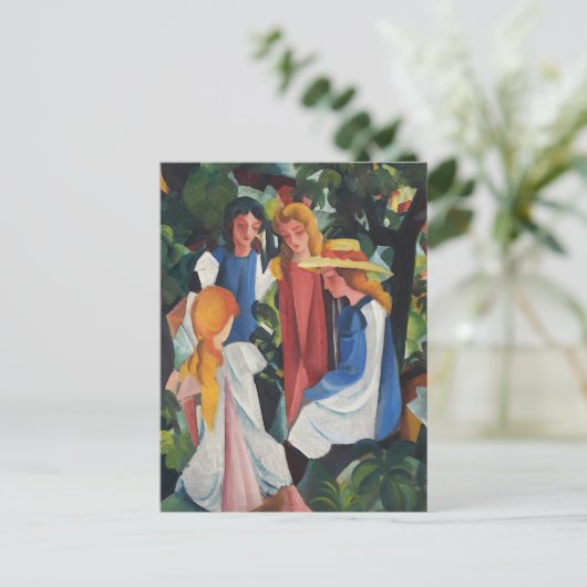 四人の少女達 BRIEFKAART (Staand voorkant)