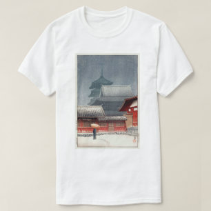 四王寺, Shitennō-ji in Osaka, Hasui Kawase, Woodcut T-shirt