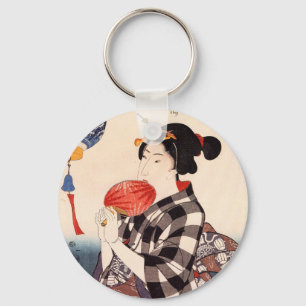 団 扇 つ 女, 国 Woman met een Ronde Fan, Kuniyoshi Sleutelhanger